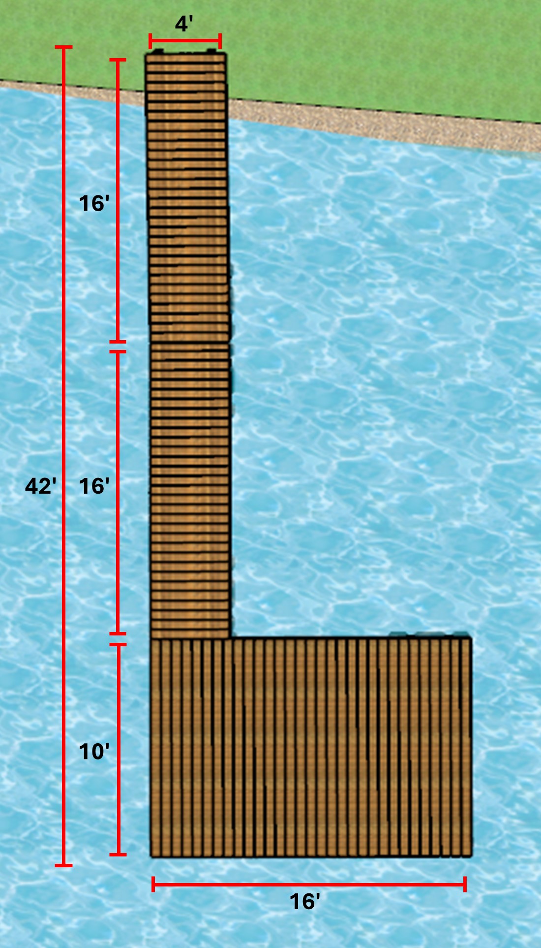Ensemble de quais 4'x16' Semi-flottant, 4'x16' flottant et 10'x16' flottant Heavy Duty